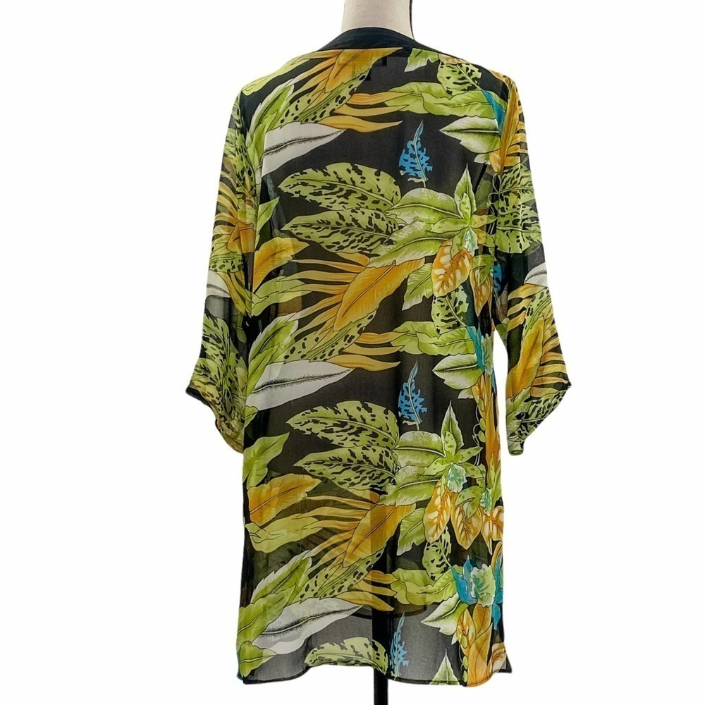 SWIM & Smile Green Abstract Print Long Sleeve Bathing Suit Cover-Up - Picture 2 of 11